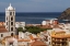 Picture of CANARY ISLANDS-TENERIFE ISLAND-GARACHICO-ELEVATED TOWN VIEW WITH THE IGLESIA DE SANTA ANA CHURCH
