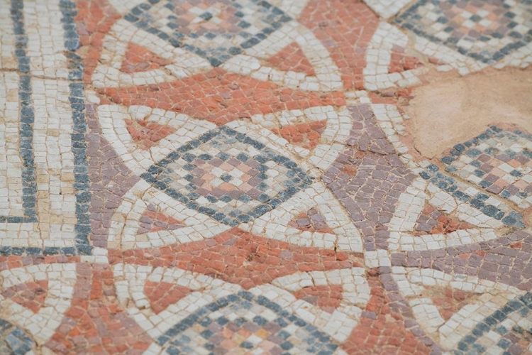 Picture of CYPRUS-ROMAN ARCHAEOLOGICAL SITE OF KOURION DETAIL OF ANCIENT MOSAIC FLOOR