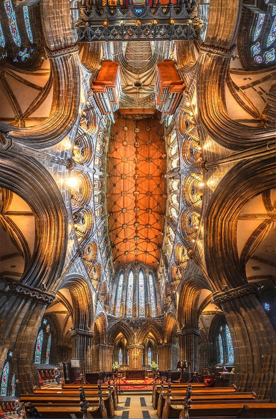 Picture of SCOTLAND-GLASGOW ABSTRACT PANORAMIC OF 12TH CENTURY CATHEDRAL INTERIOR AND CEILING