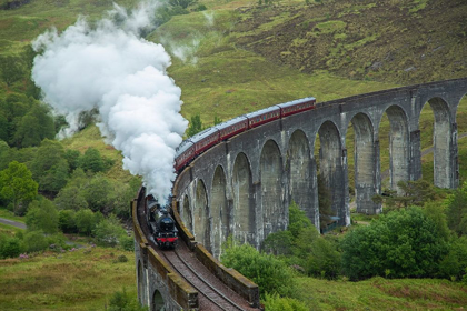 Picture of SCOTLAND THE JACOBITE TRAIN ON ELEVATED TRACK