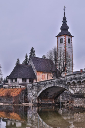 Picture of SLOVENIA-UPPER CARNIOLA-RIBCEV LAZ-LAKE BOHINJ-CHURCH OF ST JOHN THE BAPTIST IN EARLY MORNING LIGHT