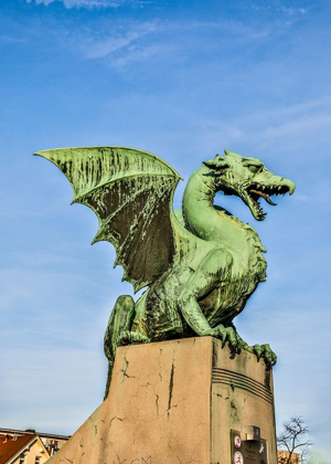 Picture of SLOVENIA-LJUBLJANA DRAGON AT THE END OF THE DRAGON BRIDGE