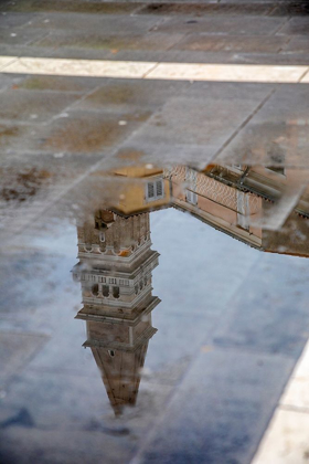 Picture of SLOVENIA-PIRAN REFLECTION OF A TOWER AFTER THE RAIN