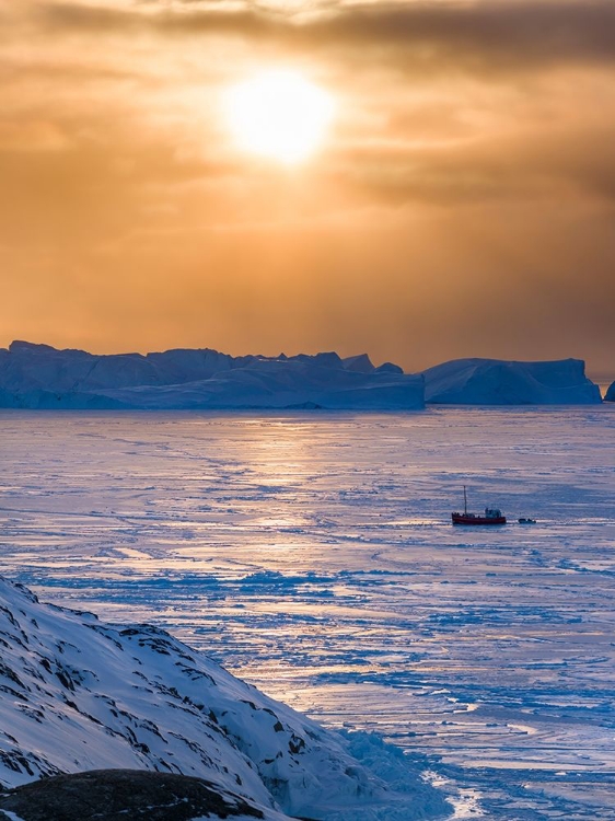 Picture of FISHING BOATS WINTER AT THE ILULISSAT FJORD-LOCATED IN THE DISKO BAY