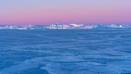 Picture of SUNRISE DURING WINTER AT THE ILULISSAT FJORD-LOCATED IN THE DISKO BAY IN WEST GREENLAND