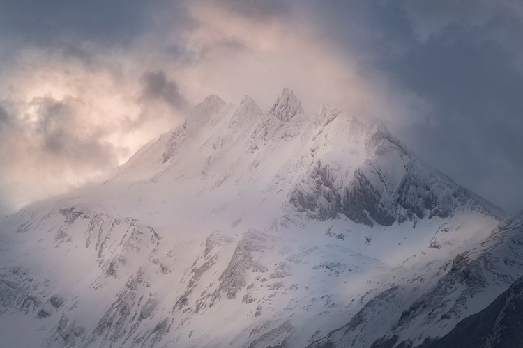 Picture of SOUTH AMERICA-ARGENTINA-TIERRA DEL FUEGO SNOWY PEAK OF MT OLIVIA 