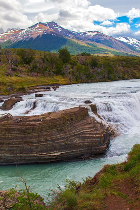 Picture of LOCATED WITH PARC NACIONAL TORRES DEL PAINE-THIS LAKE HAS A RUNOFF THROUGH ROCKS CREATING RAPIDS