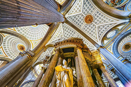 Picture of BASILICA CEILING BISHOP STATUE-CATHEDRAL PUEBLA-MEXICO BUILT IN 15 TO 1600S
