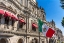 Picture of MEXICAN FLAG MAJOR SHOPPING STREET GOVERNMENT BUILDINGS HOTEL ZOCALO-PUEBLA-MEXICO