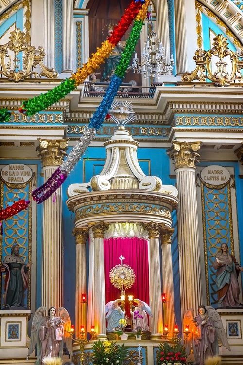 Picture of COLORFUL BASILICA ALTAR TEMPLO DE LA LIMPIA CONCEPCION-PUEBLA-MEXICO CHURCH WAS BUILT IN 1617