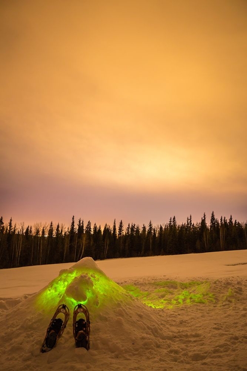 Picture of ALASKA-FAIRBANKS QUINZHEE SNOW HUT WITH SNOWSHOES AND POLES