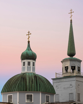 Picture of ALASKA-SITKA STEEPLES OF ST MICHAELS RUSSIAN ORTHODOX CATHEDRAL 