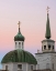 Picture of ALASKA-SITKA STEEPLES OF ST MICHAELS RUSSIAN ORTHODOX CATHEDRAL 