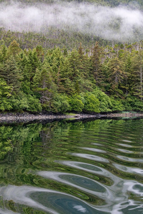 Picture of ALASKA-TONGASS NATIONAL FOREST BOAT WAKE RIPPLES IN MIRROR HARBOR 