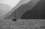Picture of ALASKA-TONGASS NATIONAL FOREST BANDW OF SAILBOAT IN LISIANSKI INLET 