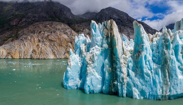 Picture of ALASKA-TRACY ARM-FORDS TERROR WILDERNESS-AERIAL VIEW OF BLUE FACE OF DAWES GLACIER