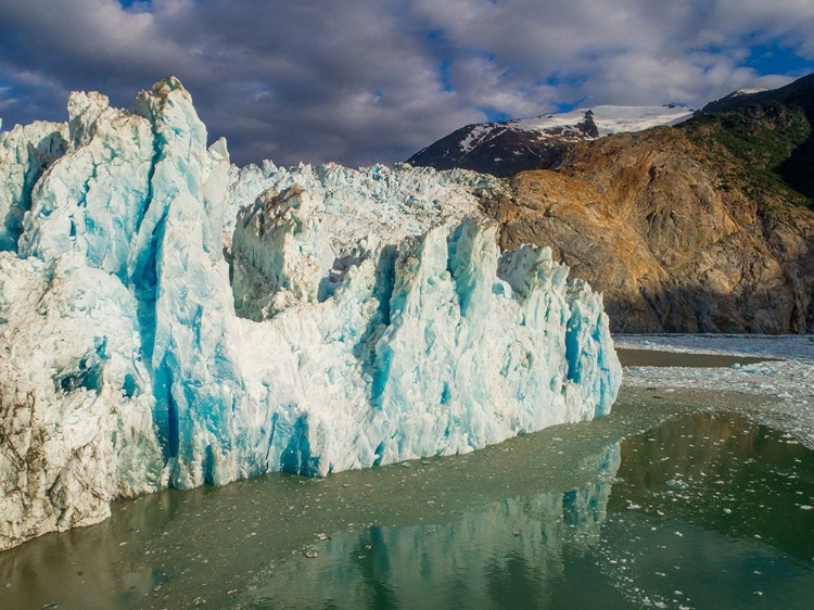 Picture of ALASKA-TRACY ARM-FORDS TERROR WILDERNESS-AERIAL VIEW OF CREVASSED BLUE FACE OF DAWES GLACIER 