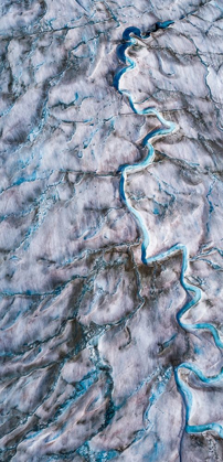 Picture of ALASKA-TRACY ARM-MELTWATER STREAMS AND PONDS ON CREVASSED SURFACE OF SAWYER GLACIER IN TRACY ARM