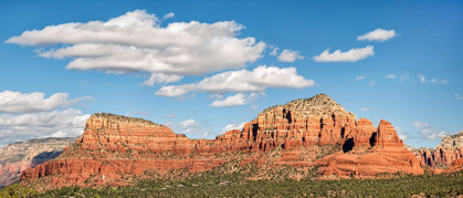 Picture of ARIZONA-SEDONA-PANORAMIC VIEW OF TWIN BUTTES AND THE NUNS
