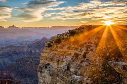 Picture of ARIZONA-GRAND CANYON NATIONAL PARK-SUNRISE OVER POWELL POINT