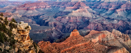Picture of ARIZONA-GRAND CANYON NATIONAL PARK-PANORAMIC VIEW OF DAWN FROM YAKI POINT