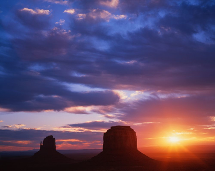 Picture of ARIZONA-MONUMENT VALLEY SUNRISE SILHOUETTES OF FORMATIONS 