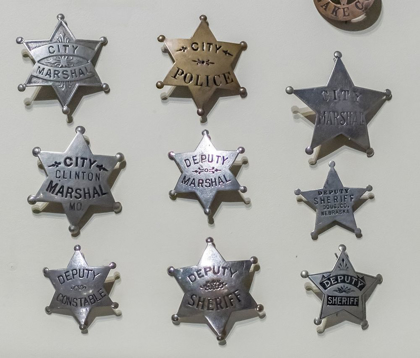 Picture of ARIZONA-SCOTTSDALE CLOSE-UP OF LAW ENFORCEMENT BADGES FROM WILD WEST 