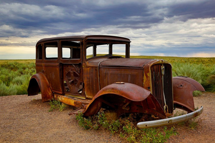 Picture of RUSTY OLD 1931 STUDEBAKER AT THE PAINTED FOREST NATIONAL PARK-ARIZONA-USA