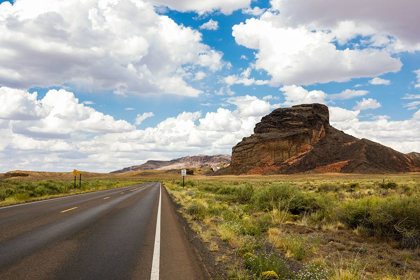 Picture of NAVAJO NATION-ARIZONA BACK ROAD PAST A BUTTE