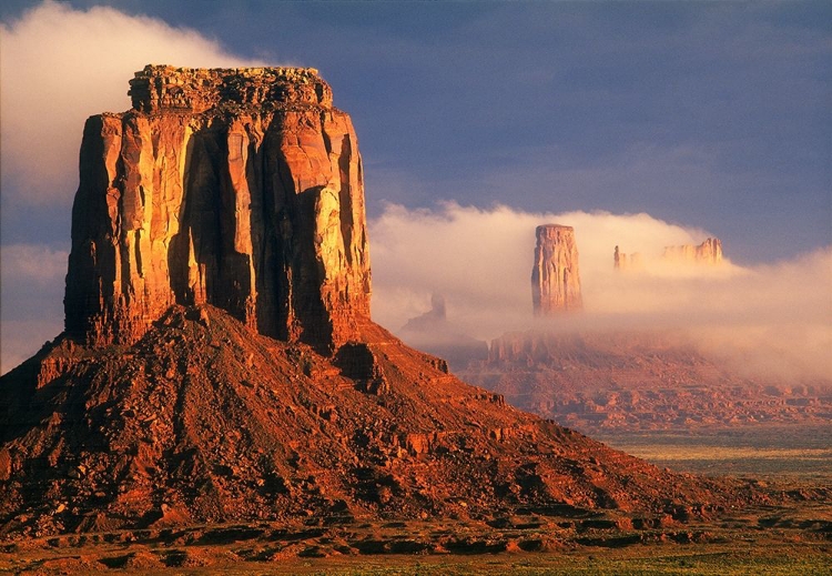 Picture of CLOUDS DANCE IN THE BUTTES IN MONUMENT VALLEY-ON THE ARIZONA-UTAH BORDER