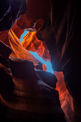 Picture of ANTELOPE CANYON-A SWIRLING SANDSTONE SLOT CANYON NEAR LAKE POWELL IN NORTHERN ARIZONA