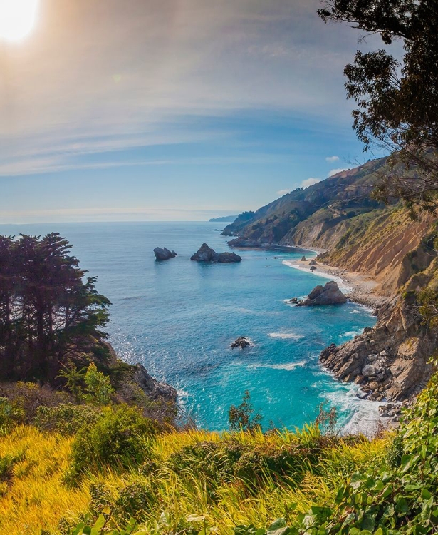 Picture of COASTAL CLIFFS AT SUNSET-JULIA PFEIFFER BURNS STATE PARK-BIG SUR-CALIFORNIA-USA