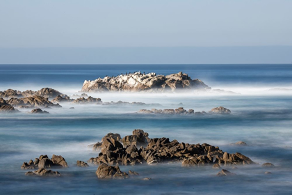 Picture of CALIFORNIA-PACIFIC GROVE-OCEAN VIEW DRIVE-DREAMY VIEW OF BOULDERS IN THE OCEAN SURF