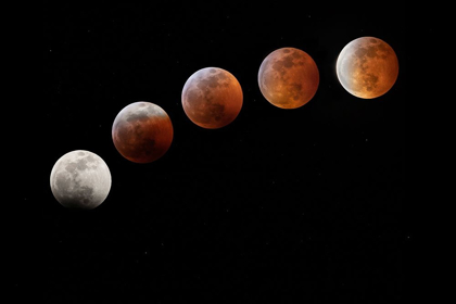 Picture of COLORADO FULL MOON PHASES IN TOTAL LUNAR ECLIPSE 