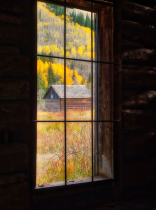 Picture of COLORADO LOOKING OUT A WINDOW IN THE GHOST TOWN OF ASHCROFT IN AUTUMN NEAR ASPEN-COLORADO