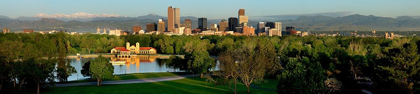 Picture of DENVER SKYLINE GLISTENS IN FRONT OF THE ROCKY MOUNTAINS