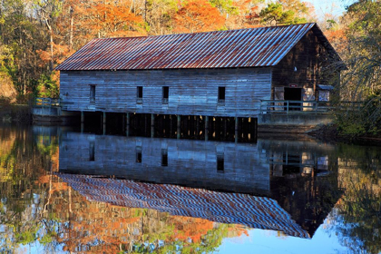 Picture of GEORGIA-COVERED BRIDGE AND GRIST MILL IN THE FALL