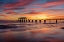 Picture of VIVID SUNRISE CLOUDS SILHOUETTE WAIMEA PIER WITH NIIHAU ISLAND IN DISTANCE IN KAUAI-HAWAII-USA