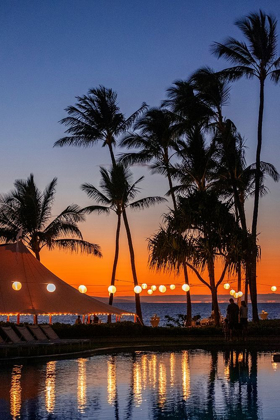 Picture of SUNSET REFLECTED IN RESORT POOL-MAUI-HAWAII-USA