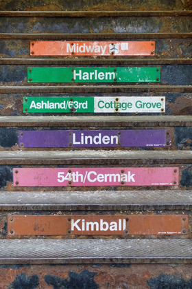 Picture of ILLINOIS-CHICAGO-THE LOOP-STAIRS UP TO THE ENTRANCE OF THE EL STATION AND RAILWAY LINES DIRECTIONS