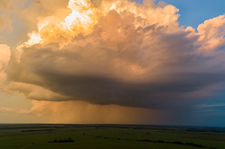 Picture of AERIAL VIEW OF THUNDERSTORM CLOUDS AT SUNSET-MARION COUNTY-ILLINOIS