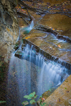 Picture of ROCKY LEDGES WITH WATERFALL IN CLIFTY CREEK PARK-INDIANA