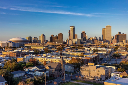 Picture of VIEW OF THE CITY SKYLINE FROM THE ROOFTOP BAR AT THE PONCHARTRAIN HOTEL IN NEW ORLEANS-LOUISIANA-USA