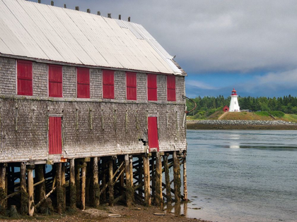Picture of MAINE-LUBEC MULHOLLAND POINT LIGHTHOUSE AS SEEN FROM THE TOWN OF LUBEC-MAINE