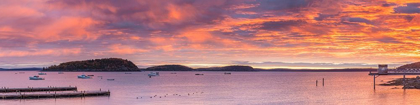 Picture of MAINE-MT DESERT ISLAND-BAR HARBOR-VIEW OF FRENCHMAN BAY-AUTUMN-SUNRISE