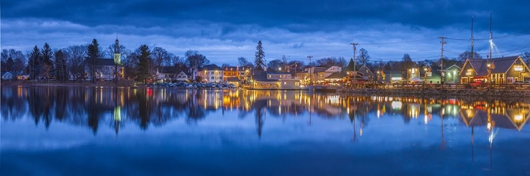 Picture of MAINE-KENNEBUNKPORT-VILLAGE REFLECTION-WINTER-DUSK