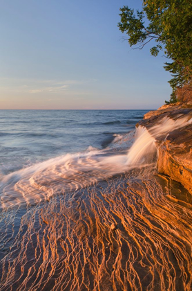 Picture of ELLIOT FALLS FLOWING OVER LAYERS OF AU TRAIN FORMATION SANDSTONE AT MINERS BEACH 