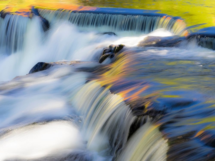 Picture of US-MICHIGAN-UPPER PENINSULA WATER FLOWING OVER BOND FALLS WITH REFLECTIONS