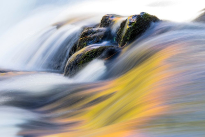 Picture of US-MICHIGAN-UPPER PENINSULA WATER FLOWING OVER BOND FALLS WITH REFLECTIONS