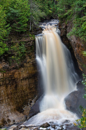 Picture of MINERS FALLS IN FALL-PICTURED ROCKS NATIONAL LAKESHORE-ALGER COUNTY-MICHIGAN